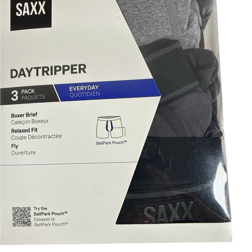 SAXX Daytripper Boxer Briefs 3-Pack - Black and Gray Mix